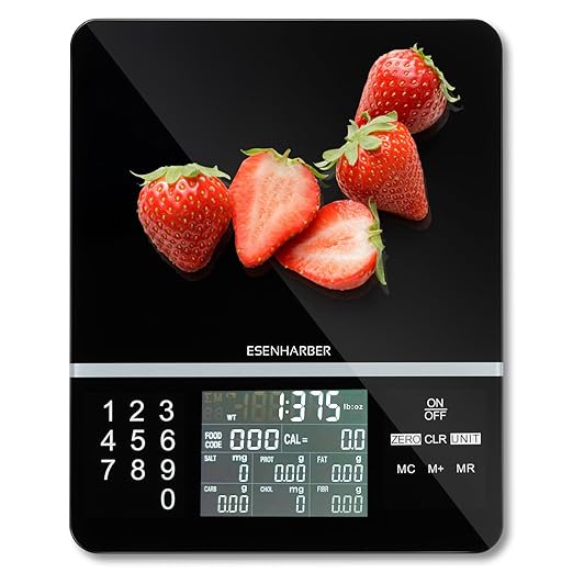 Food Scale with Nutritional Calculator, Digital Display Nutrition Calorie Calculating for Meal Prep, Kitchen, Baking, Weight Loss, Accurate Weighing Units in Lbs, Grams, Ounces, Batteries Included (Copy)