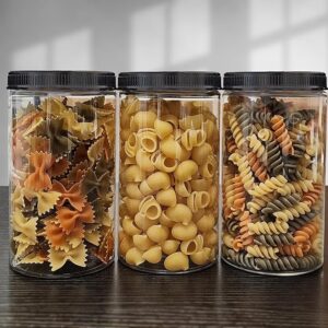 ljdeals 32 oz Clear Plastic Jars with Lids, Storage Containers, Wide Mouth PET Mason Jars, Pack of 6, BPA Free, Food Safe, Made in USA (Copy)